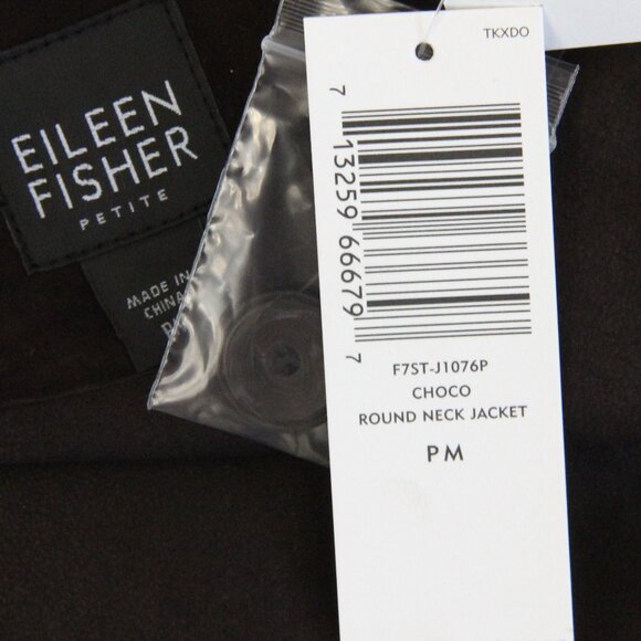 Eileen Fisher Jacket NEW Women Brown Goat Suede Coat medium petite PM - Picture 15 of 15